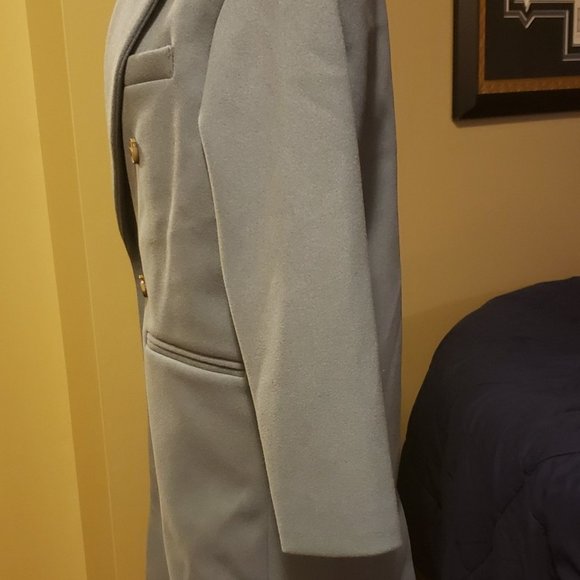 Topshop Brook Longline Petite Women's Coat, Size 4 US - Blue - Picture 3 of 6